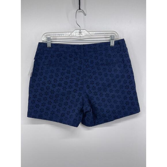 Faded Glory Navy Blue Eyelet Peppy Summer Festival Shorts Size 8 32” Waist NEW - Picture 4 of 8